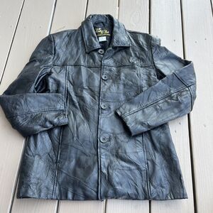 LEATHER & SOUL Vintage 1970's Men's Genuine Leather Jacket Patchwork Size Small